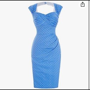 Blue polka dot dress